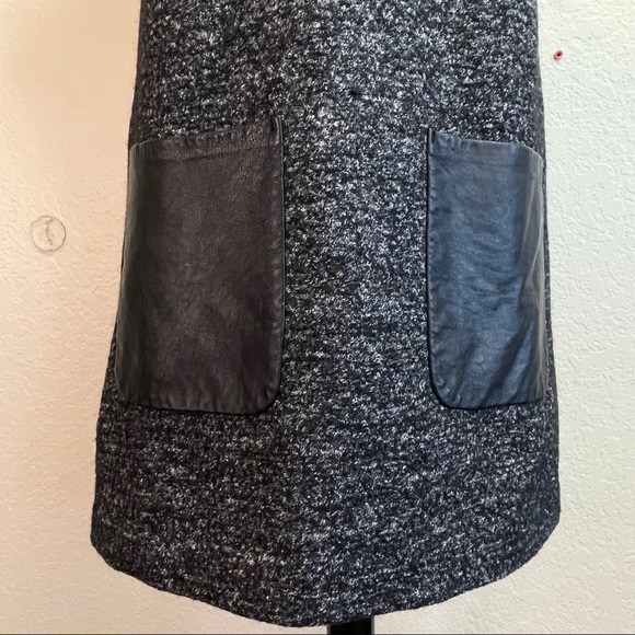 Madewell ~ Wool Shift Dress Leather Pockets ~ XS - Picture 4 of 8